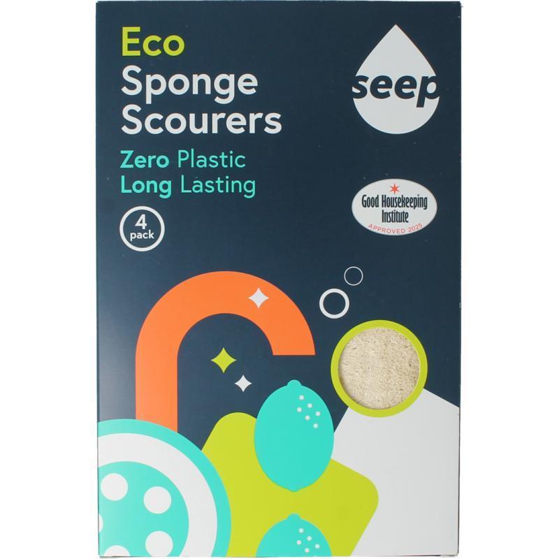 Spons met schuurspons composteerbaar 4st