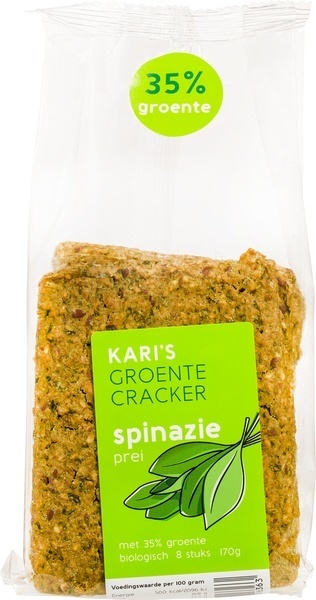 Groentecracker spinazie prei bio 170G