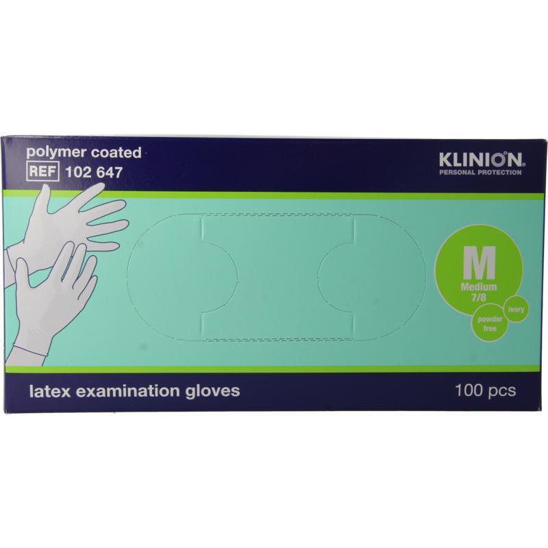Onderzoekshandschoen prot latex M poedervrij 100st