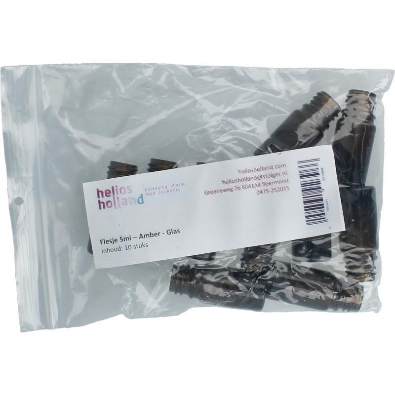 Flesje glas 5ml amber 10st
