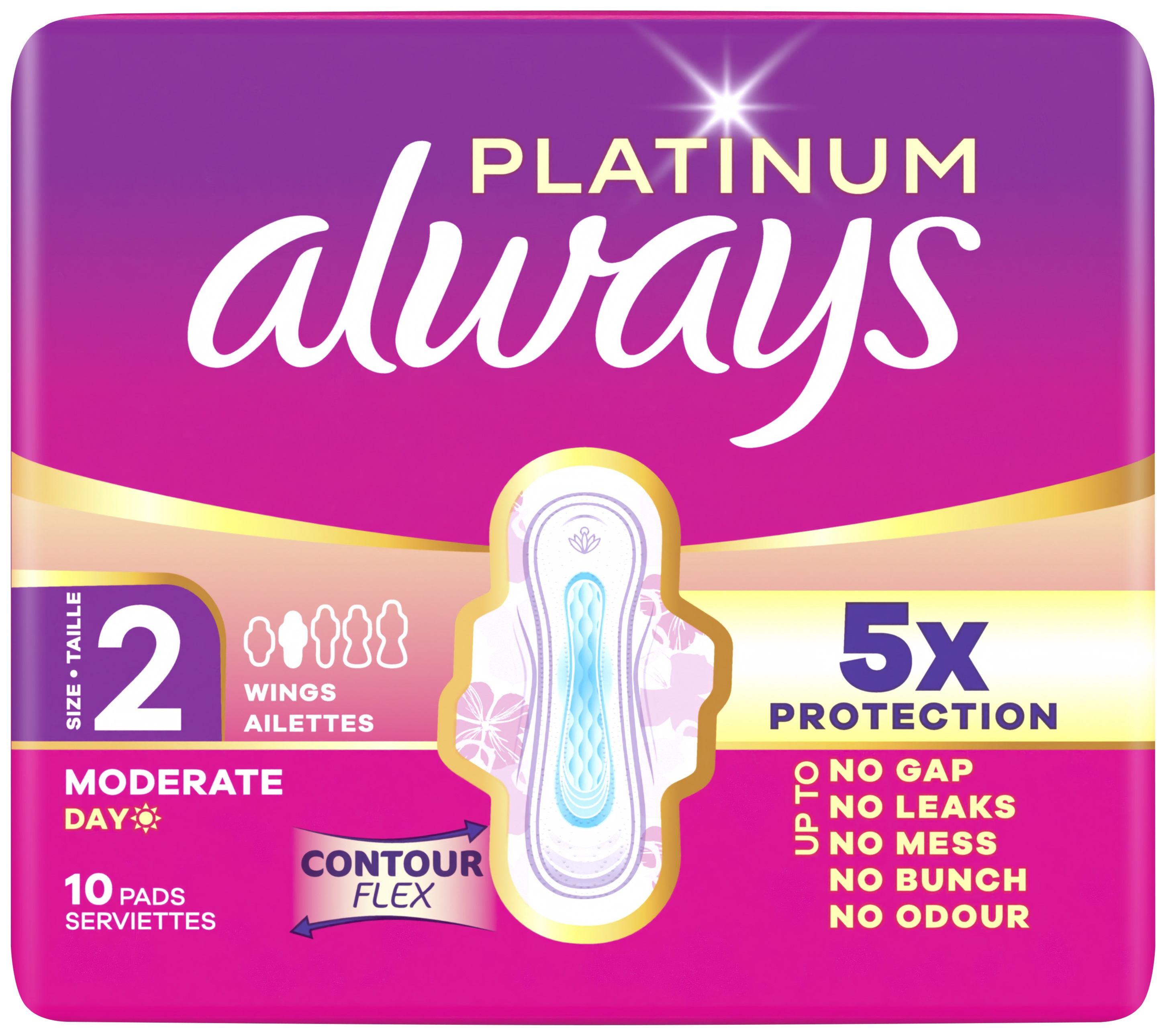 Always Maandverband Platinum Moderate Long 10 stuks