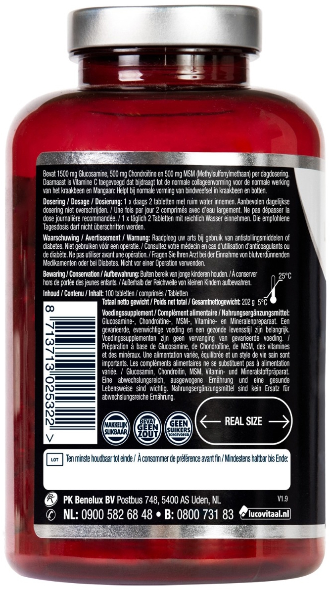 Lucovitaal Glucosamine Chondroïtine MSM 100 tabletten