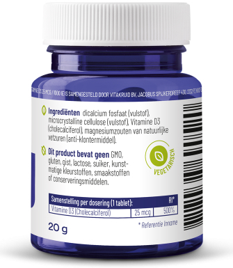 Vitakruid Vitamine D3 25 mcg 120 tabletten