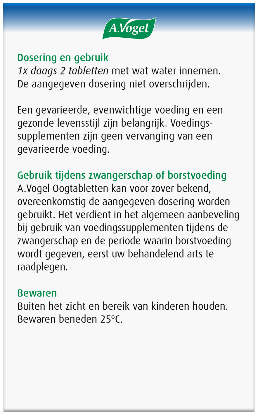A.Vogel Oogtabletten 60 Stuks