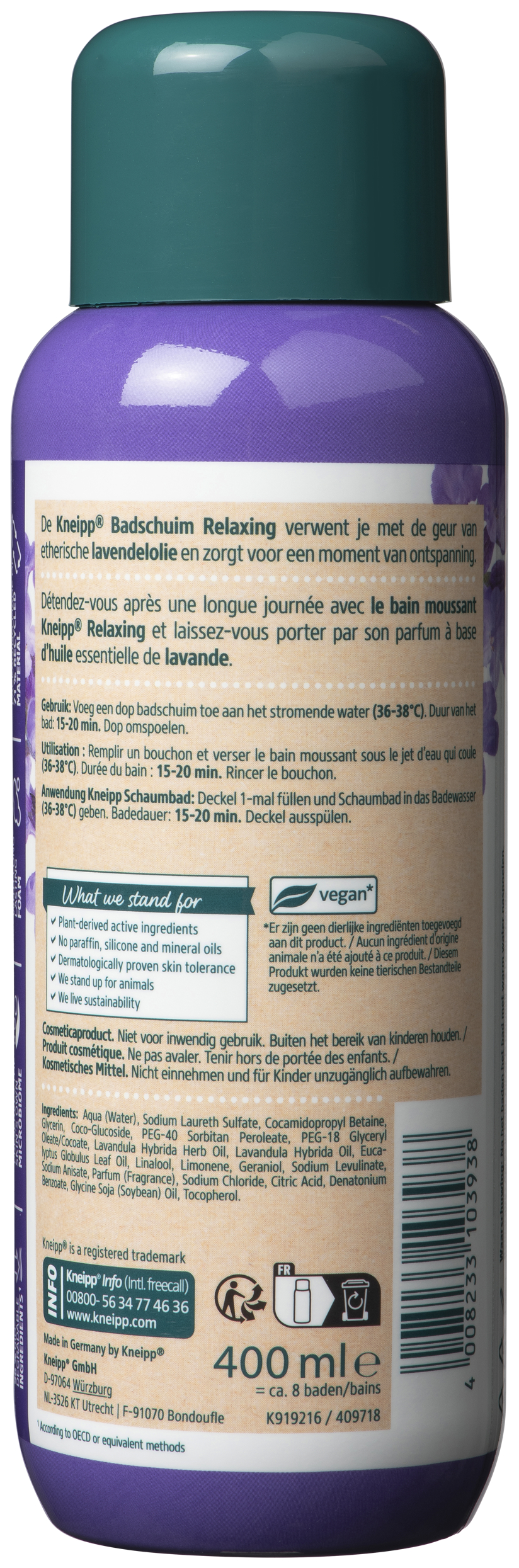 Kneipp Badschuim Lavendel 400 ML