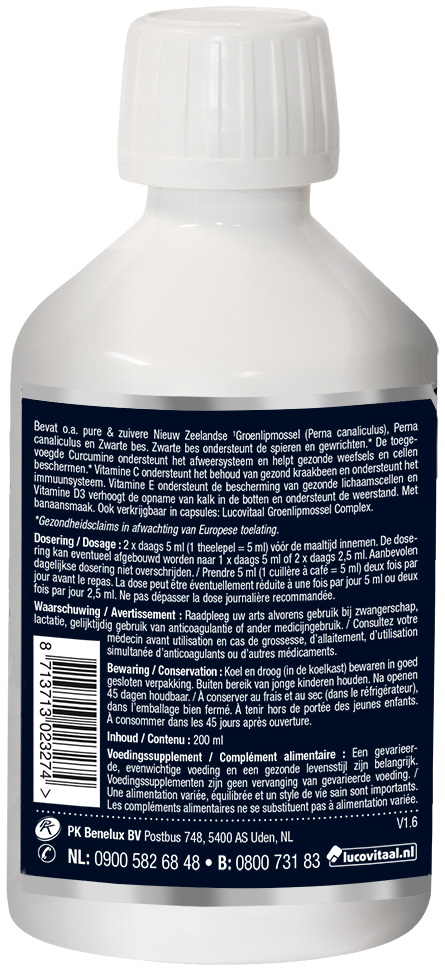 Lucovitaal Groenlipmossel Vloeibaar 200ml