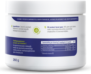 Vitakruid Vitamine C Poeder Calcium- & Magnesiumascorbaat 260gr