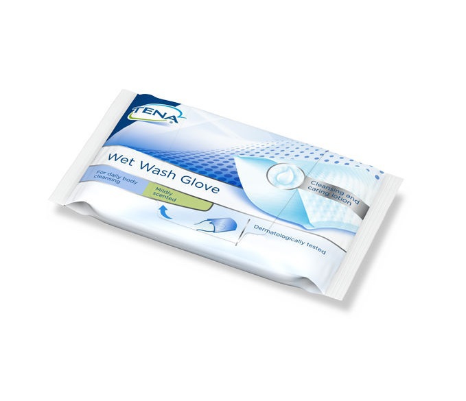 TENA Wet Wash Glove Mildly Scented 5st