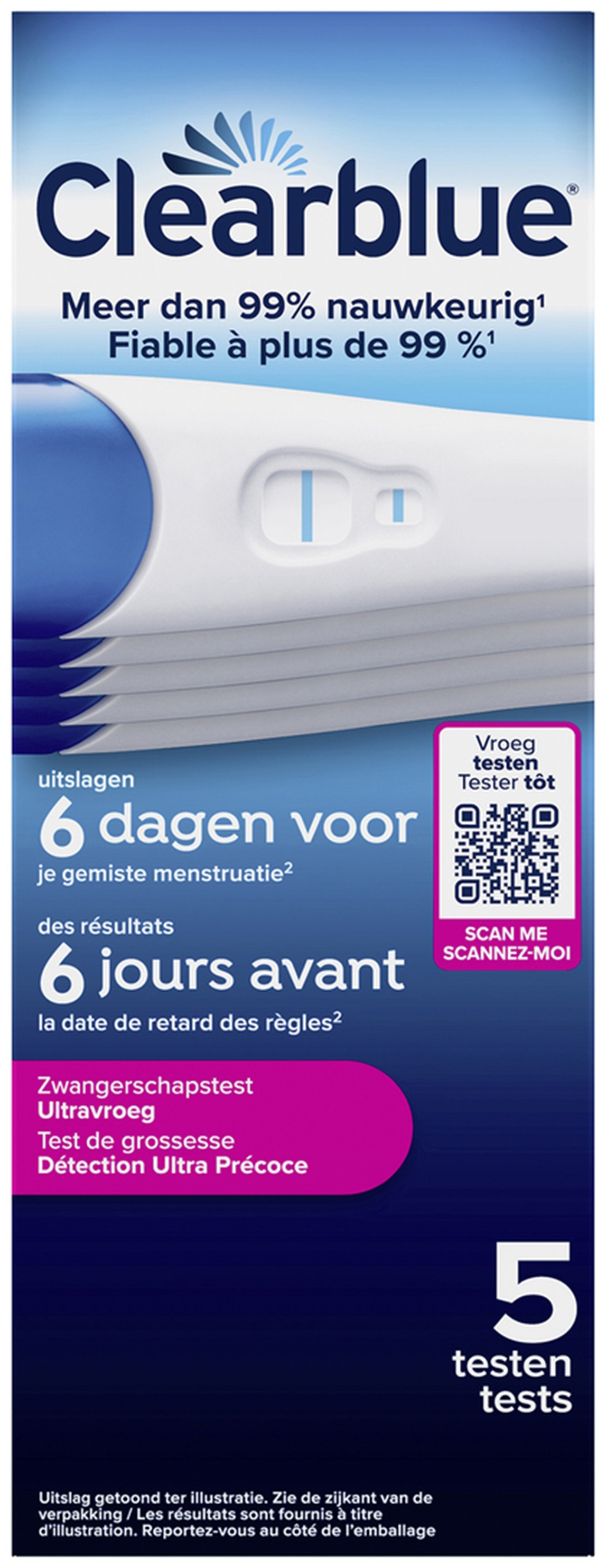 Clearblue Zwangerschapstest Ultra Vroeg 5 stuks