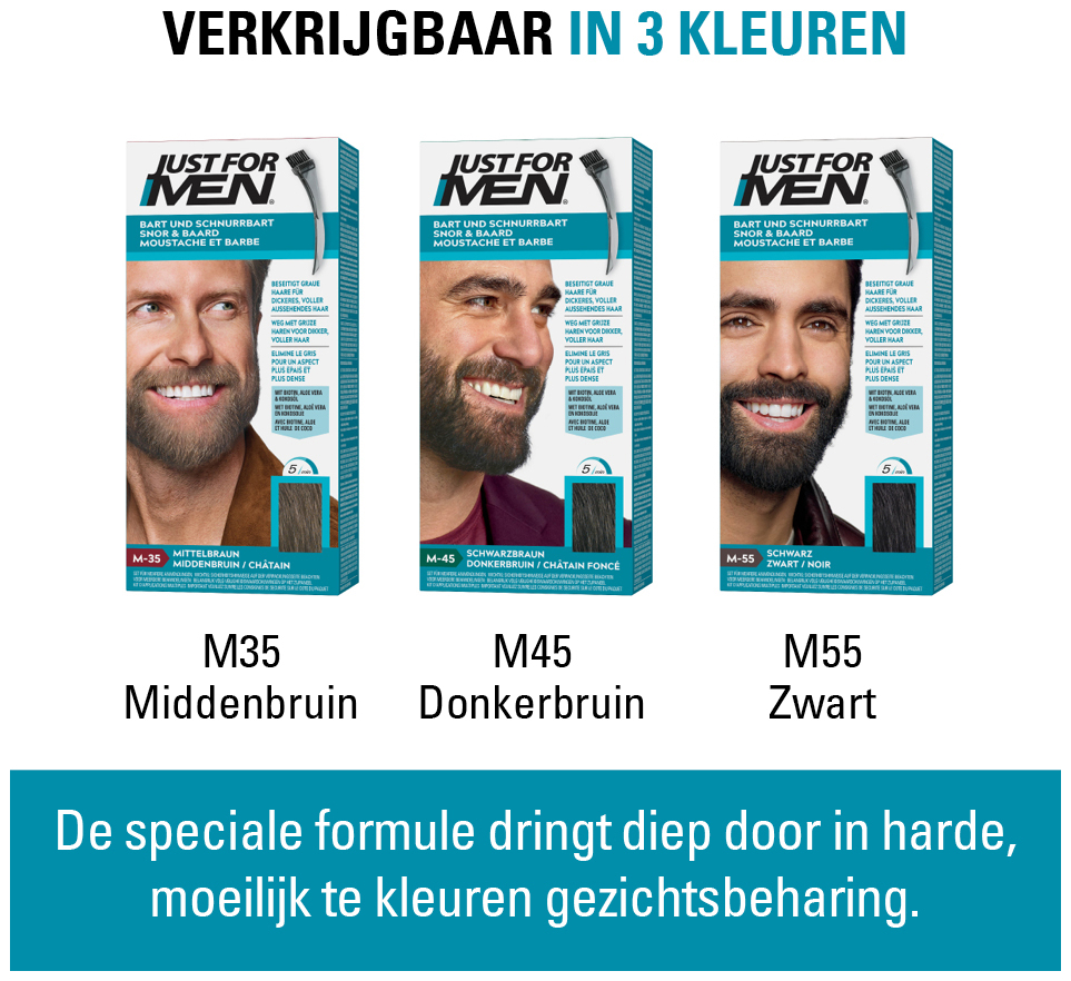 Just For Men Snor & Baard Donkerbruin M45 1 Set