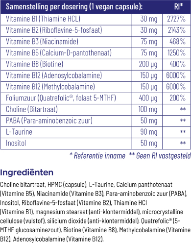 Vitakruid B-Complex Actief Zonder B6 90 Vegetarische Capsules