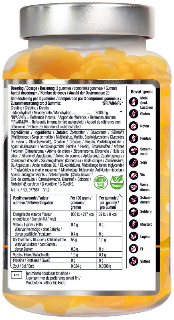 Lucovitaal Creatine 3000 mg Gummies 60st
