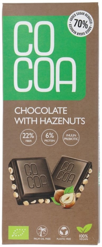 Cocoa Reep Choco Hazelnoot Bio 40gr