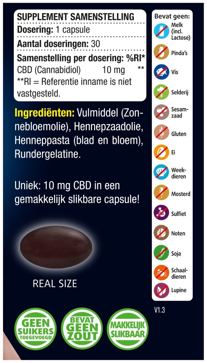 Lucovitaal CBD Cannabidiol 10mg 30 capsules