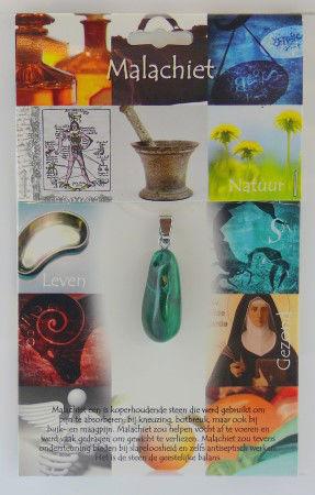 Hanger gezondheidssteen malachiet 1kaart