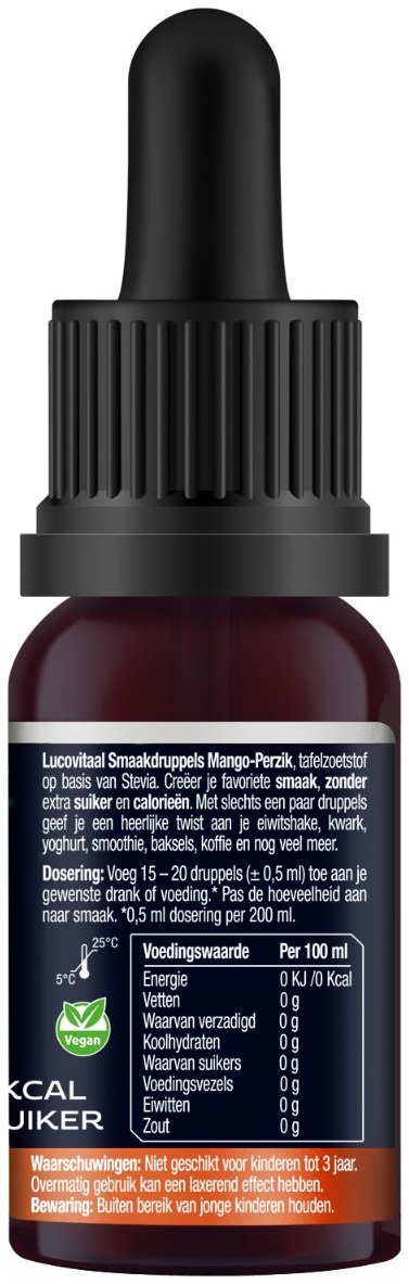 Lucovitaal Smaakdruppels Mango-Perzik 20ML