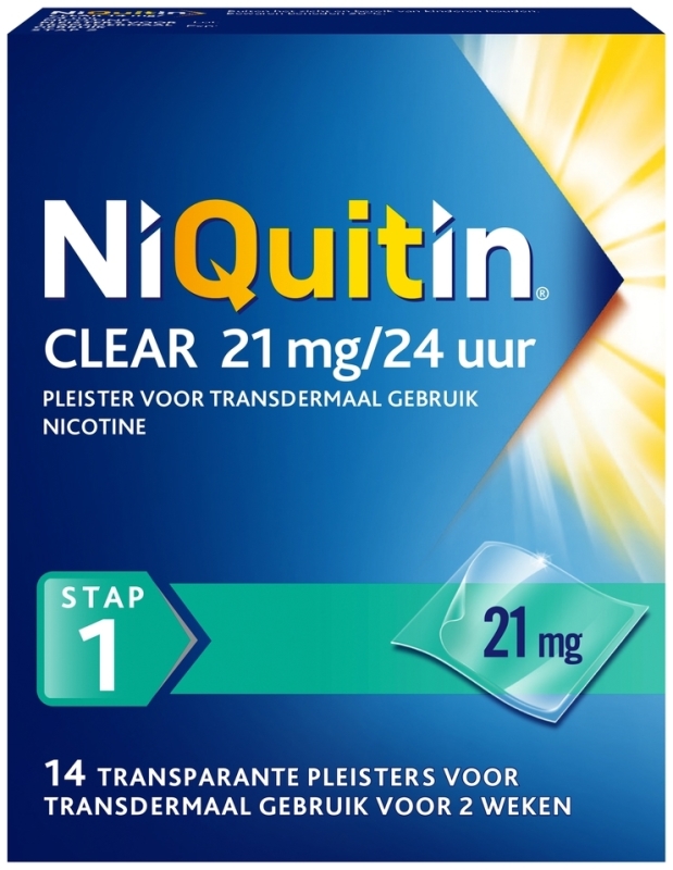 Clear Nicotinepleisters 21mg Stap 1 14 stuks
