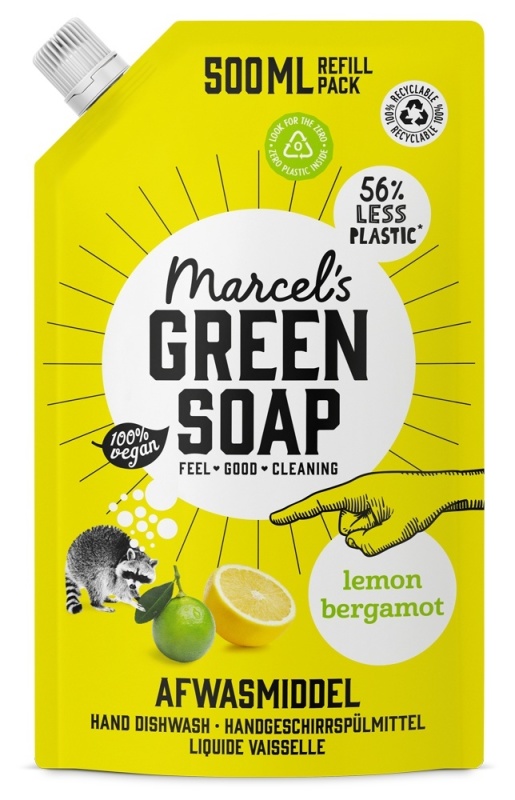 Marcels Green Soap Afwasmiddel lemon & bergamot navulling 500ml
