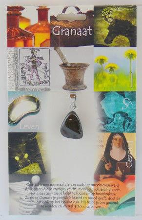 Hanger gezondheidssteen granaat 1kaart