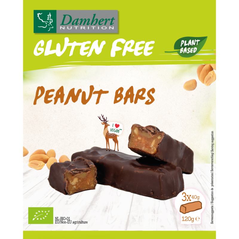 Peanut Bars Glutenvrij Bio 120 Gram