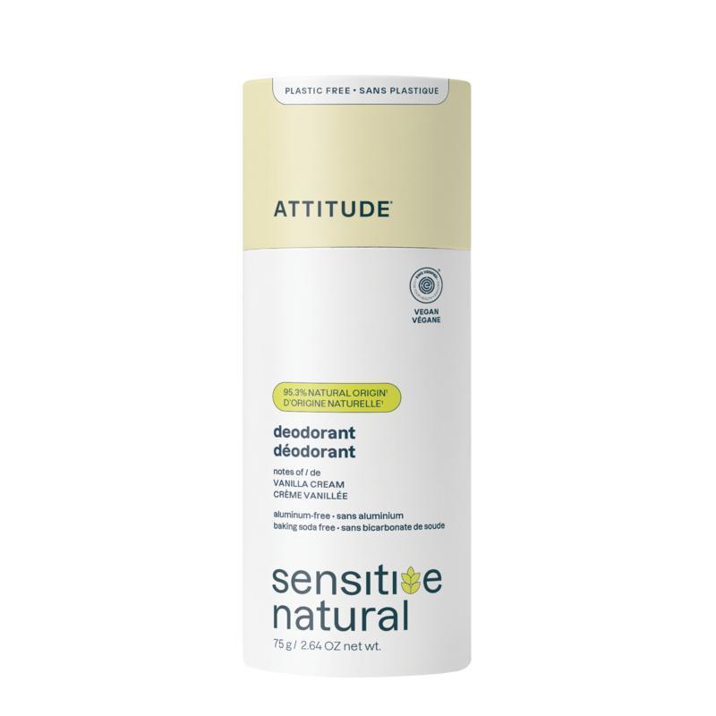 Attitude Deodorant baksoda vrij vanilla creme super leaves 75g