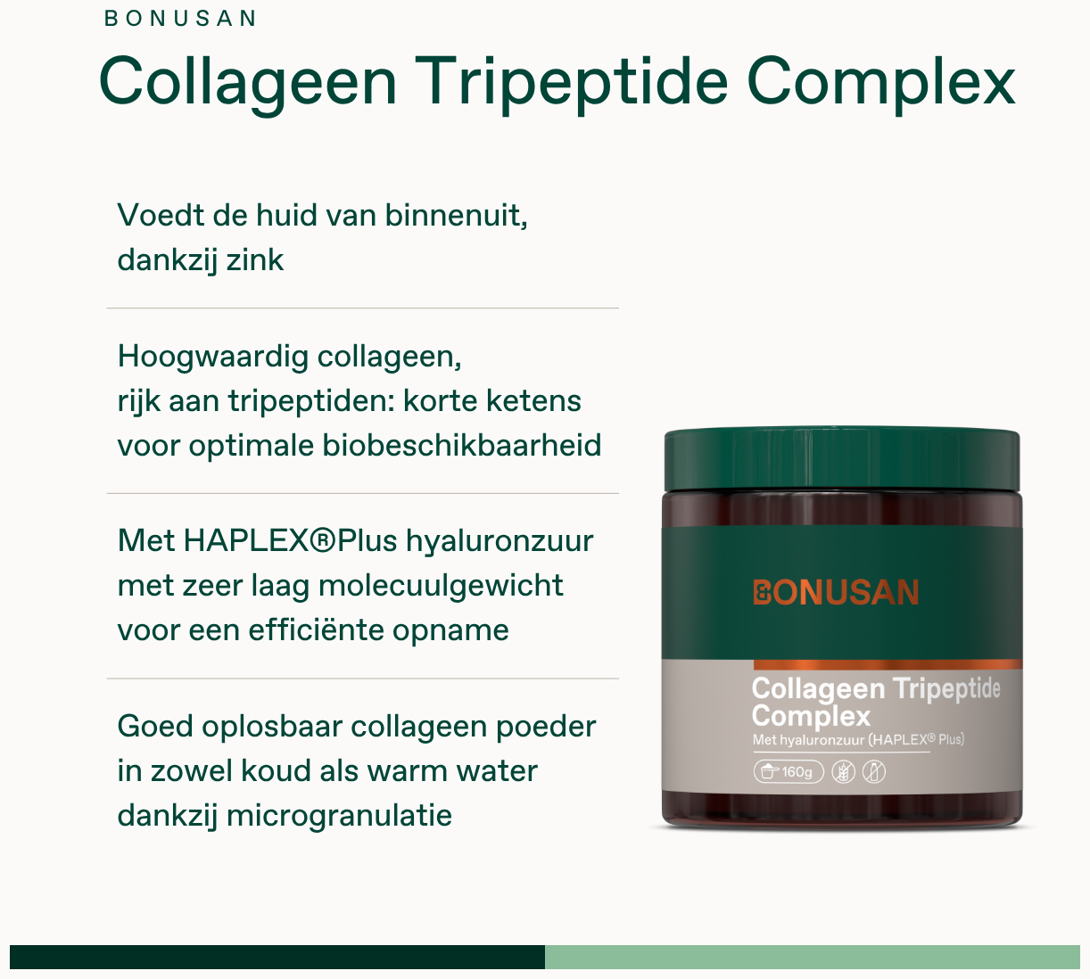 Bonusan Collageen Tripeptide Complex 160 Gram
