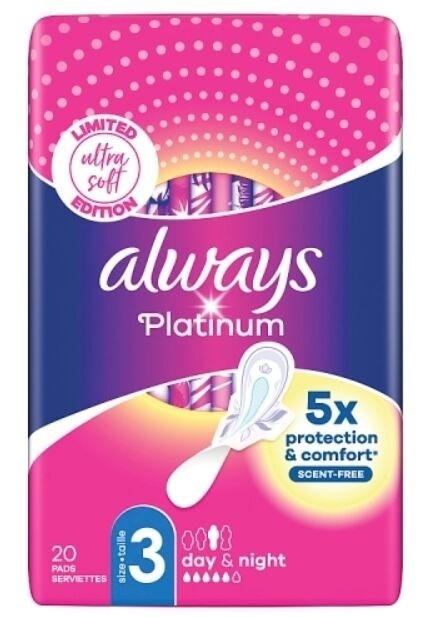 Always Maandverband Platinum Day Night 20 St 20st