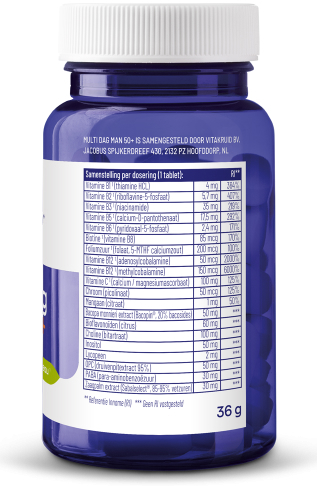 Vitakruid Multi Dag Man 50+ 30 tabletten