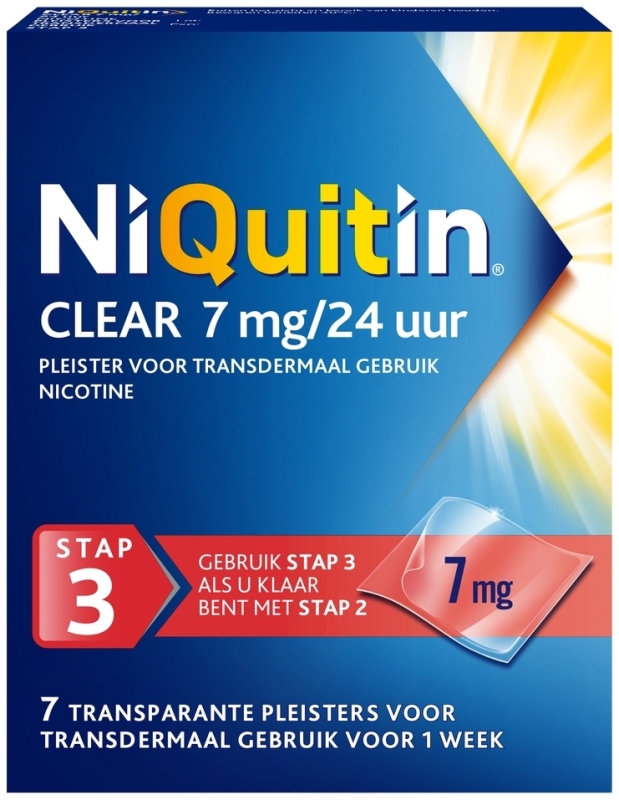 Clear Nicotinepleisters 7mg Stap 3 7 stuks