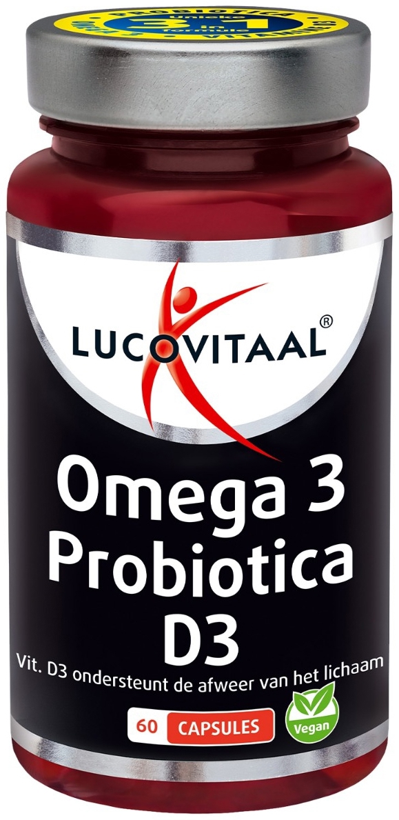 Lucovitaal Omega 3 probiotica D3 vegan 60 Capsules