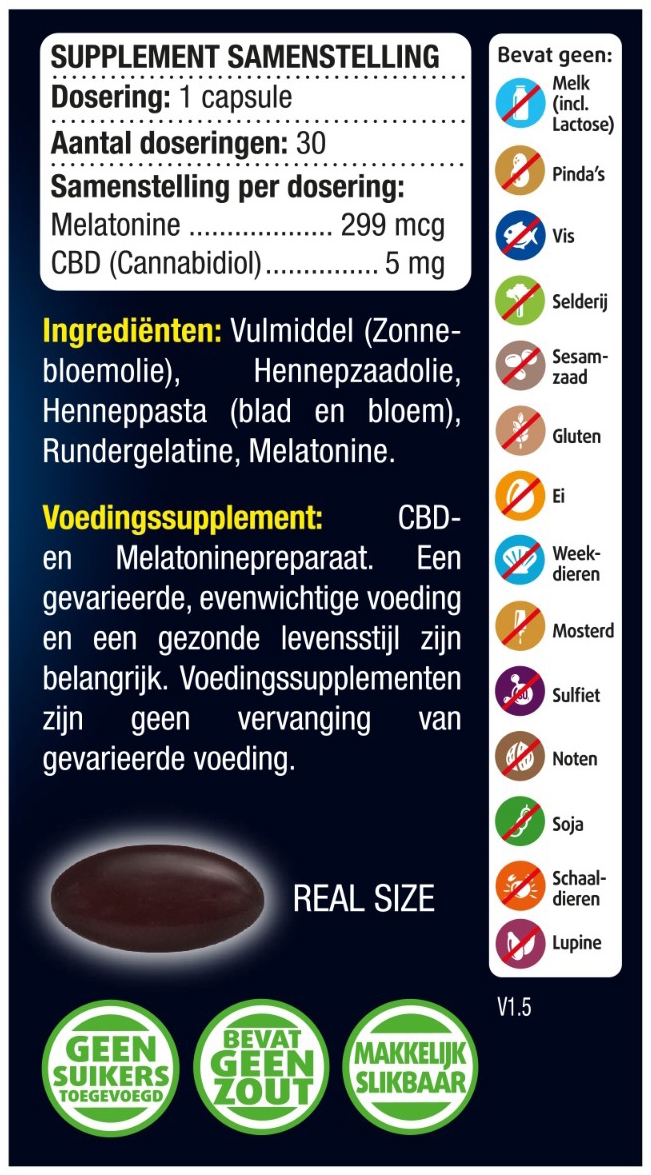 Lucovitaal Melatonine CBD 5 MG 30 Capsules