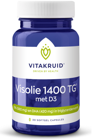 Vitakruid Visolie 1400 TG met D3 30 Softgels