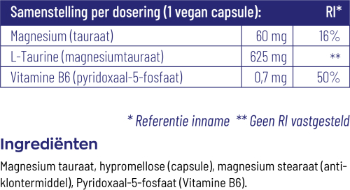 Vitakruid Magnesium Tauraat P-5-P 180 vega capsules