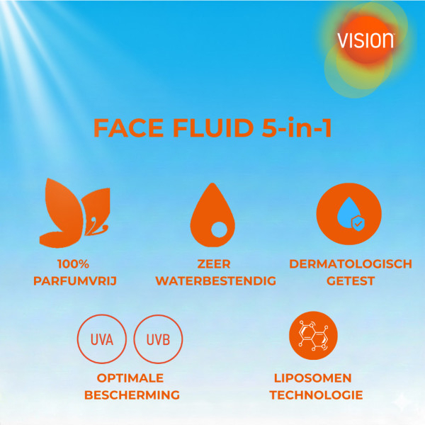 Vision Zonnebrand Face Fluid 5-in-1 SPF50 50 ml