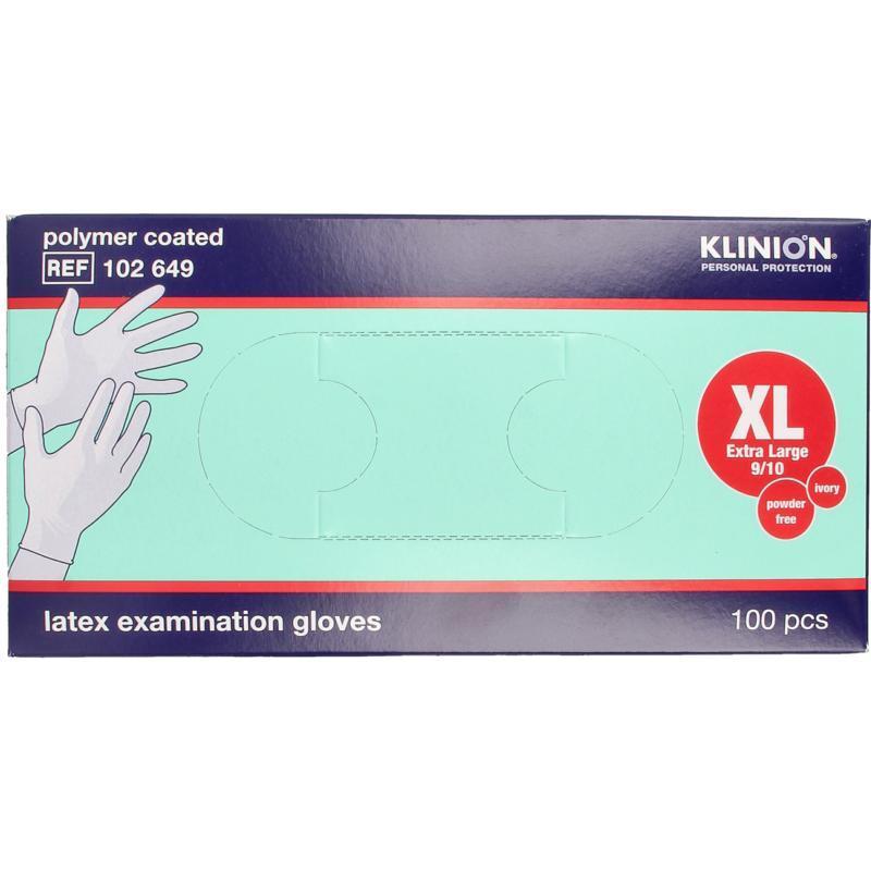 Onderzoekshandschoen prot latex XL poedervrij 100st