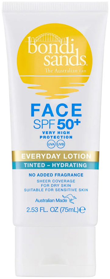 Bondi Sands Everyday Gezichtslotion Hydrating Getint SPF 50+ Parfumvrij 75 ml