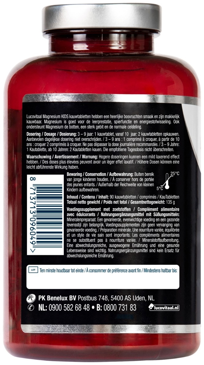 Lucovitaal Magnesium Kids 90 Kauwtabletten