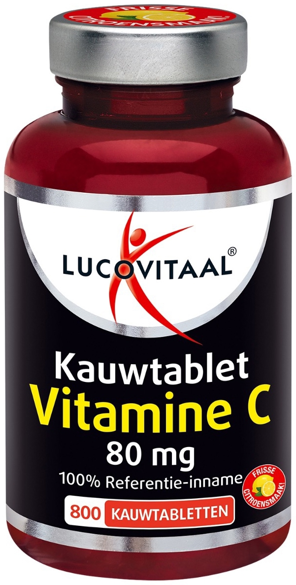 Lucovitaal Vitamine C 80mg Citroen 800 Kauwtabletten