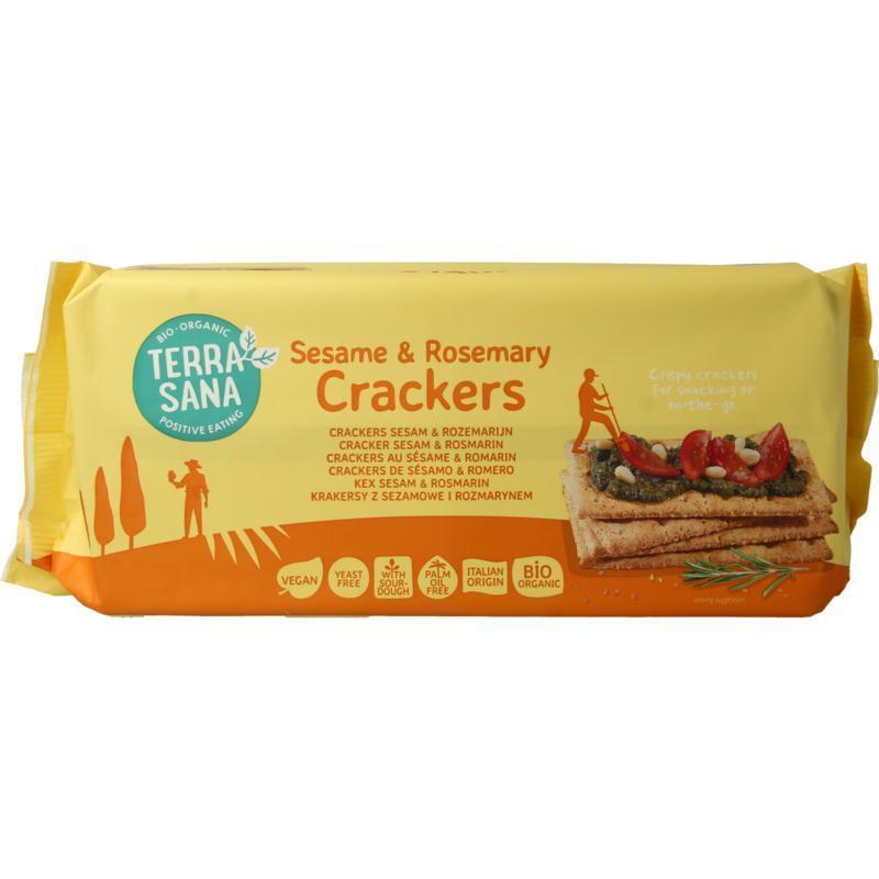 TerraSana Crackers sesam & rozemarijn bio 250g