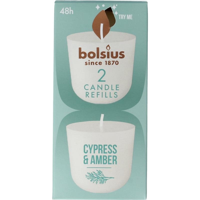 Bolsius Clean light cypress & amber navul 2st
