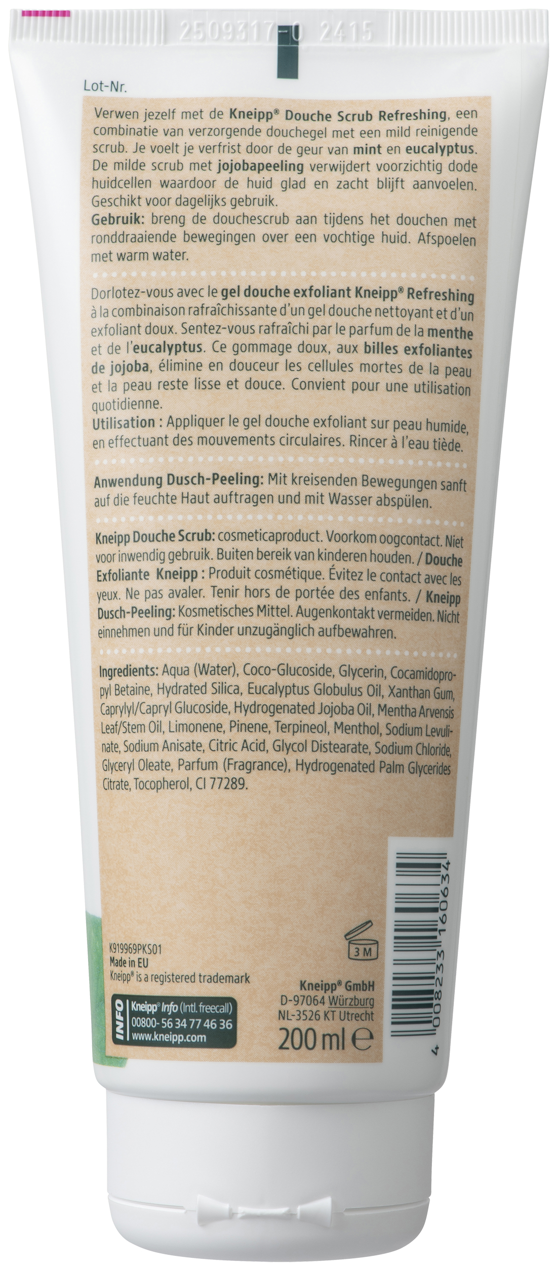 Kneipp Douchescrub Refreshing Mint Eucalyptus 200ml
