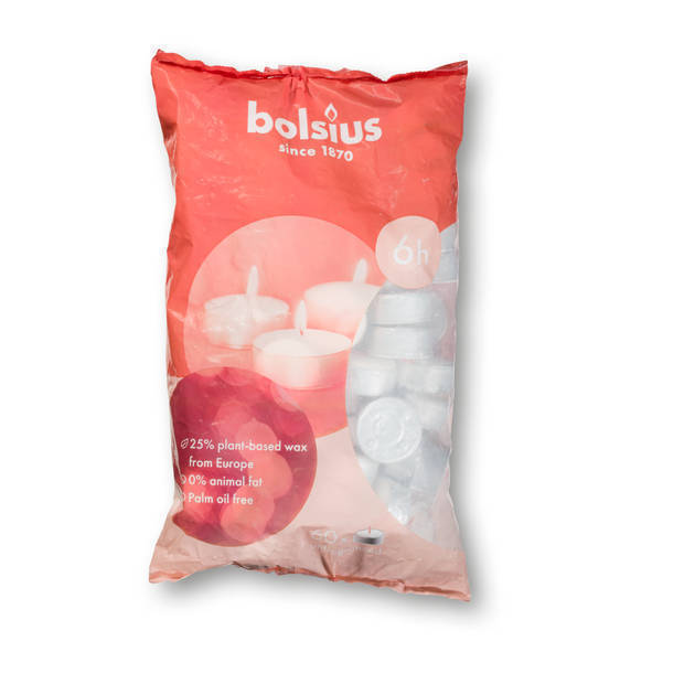 Theelicht Wit 6 Uur 60st