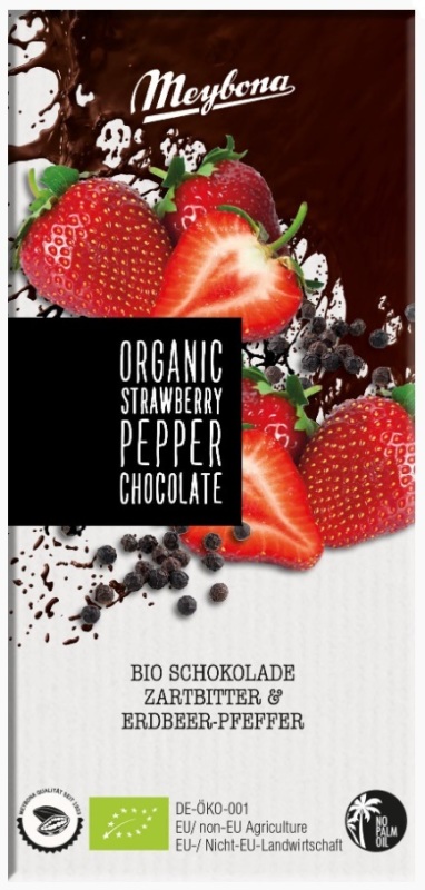 Organic Strawberry Pepper Chocolate 100 Gram