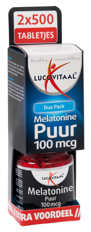 Melatonine Puur 100 MCG Duo Pack 2x500 Tabletten