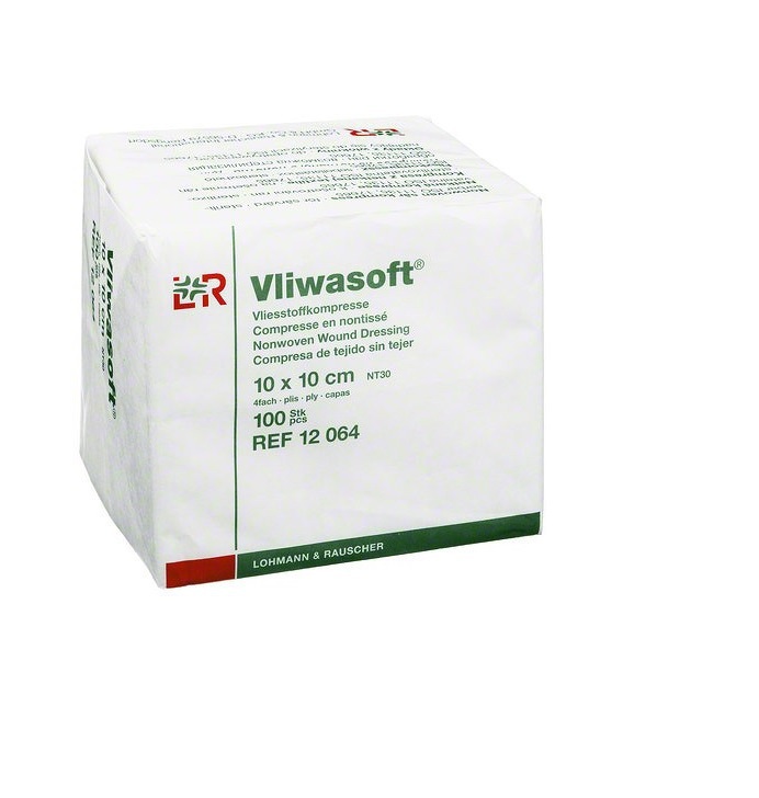 Vlieskompres 10 x 10 cm 4-laags 100st