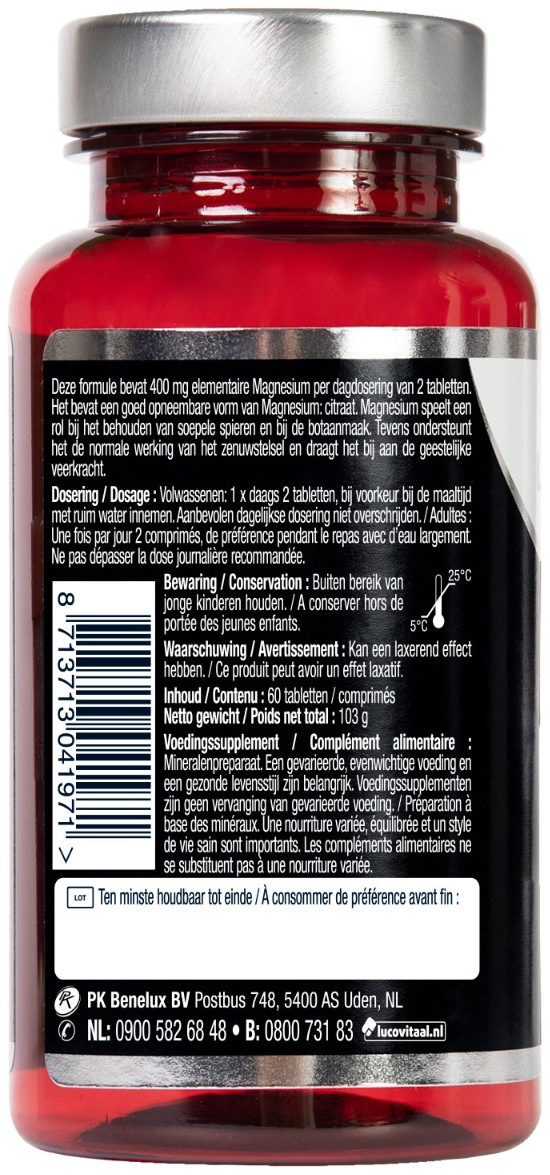 Lucovitaal Magnesium 400mg Citraat 60 tabletten