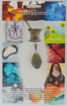 Hanger gezondheidssteen labradoriet 1kaart
