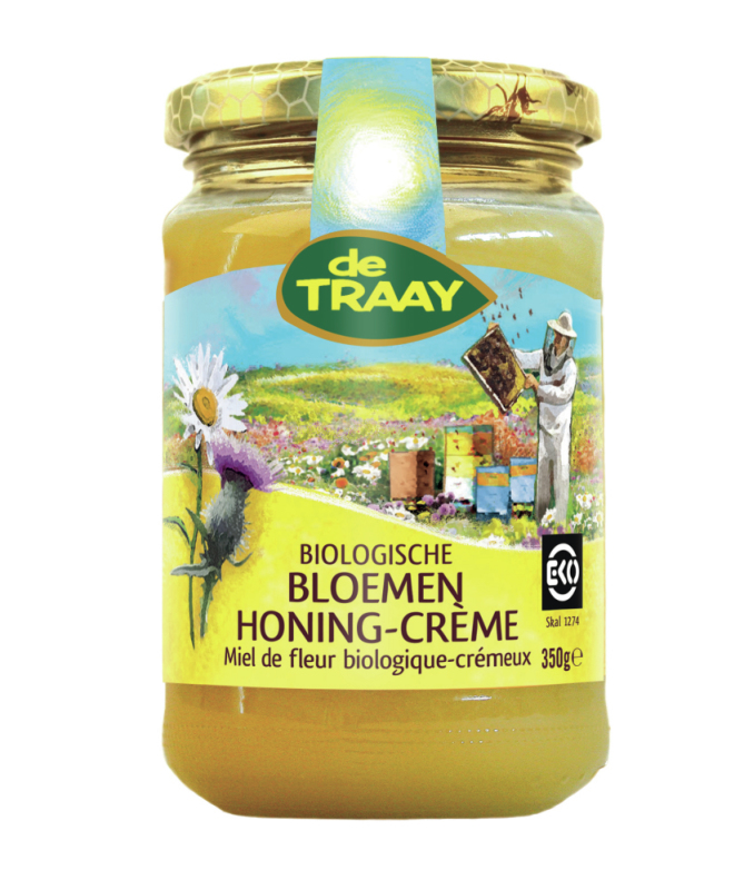 Traay Honing Bloemen Crème Bio 350 Gram