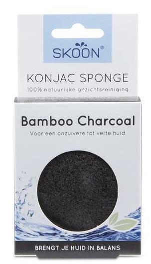 Konjac Spons Bamboo Charcoal Bio 1 stuk