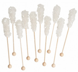 Kandijstokjes Wit 100 stuks